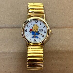 Gold-Tone Expansion Bracelet Watch with Cartoon Boxer Dial